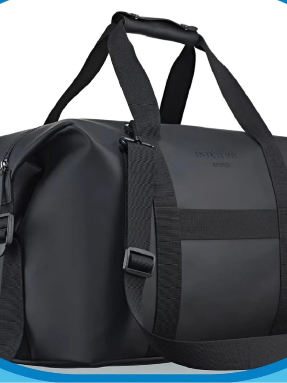 Men's Black Tote Travel Bag with Adjustable Shoulder Strap